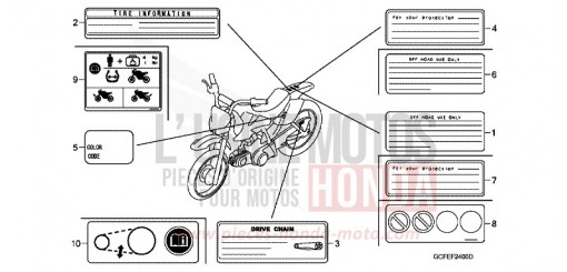 CAUTION LABEL CRF70FA de 2010